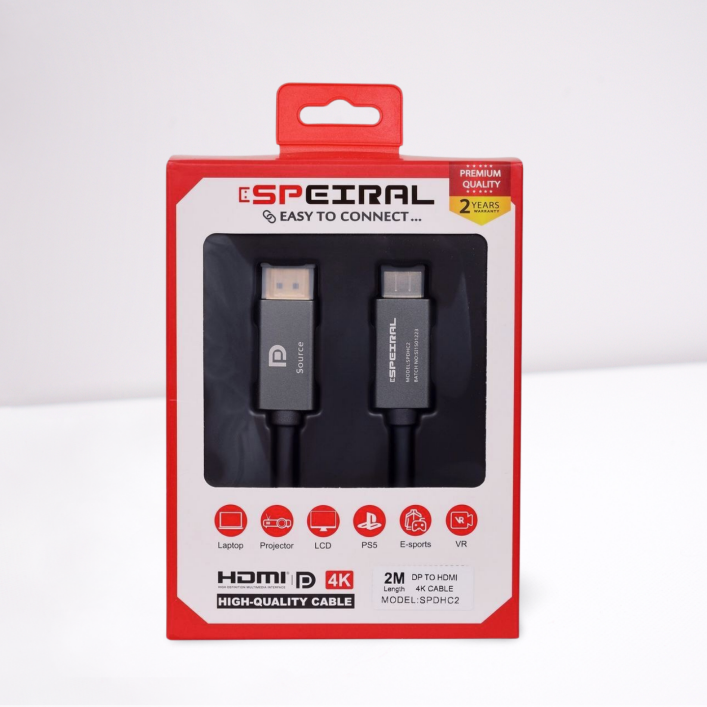 Dp To Hdmi 4K Cable | 4K 60 Hz | Male To Male | Displayport To Hdmi Video Cable Oxygen-Free Copper Cable |Gold- Plated Connector 4 Dp To Hdmi 4K Cable | 4K 60 Hz | Male To Male | Displayport To Hdmi Video Cable Oxygen-Free Copper Cable |Gold- Plated Connector - Image 4