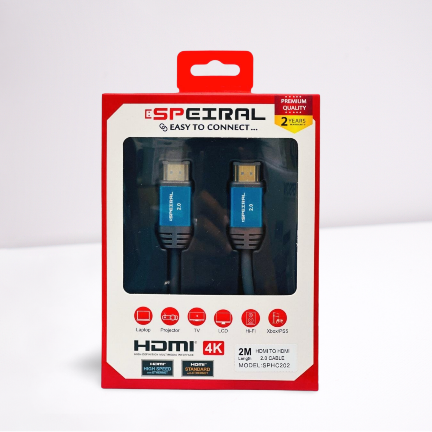 Hdmi Cable 2.0V | 4K 60 Hz | Male To Male |18Gbps High-Speed Hdmi To Hdmi Oxygen-Free Copper Cable |Gold- Plated Connector 3 Hdmi Cable 2.0V | 4K 60 Hz | Male To Male |18Gbps High-Speed Hdmi To Hdmi Oxygen-Free Copper Cable |Gold- Plated Connector - Image 3