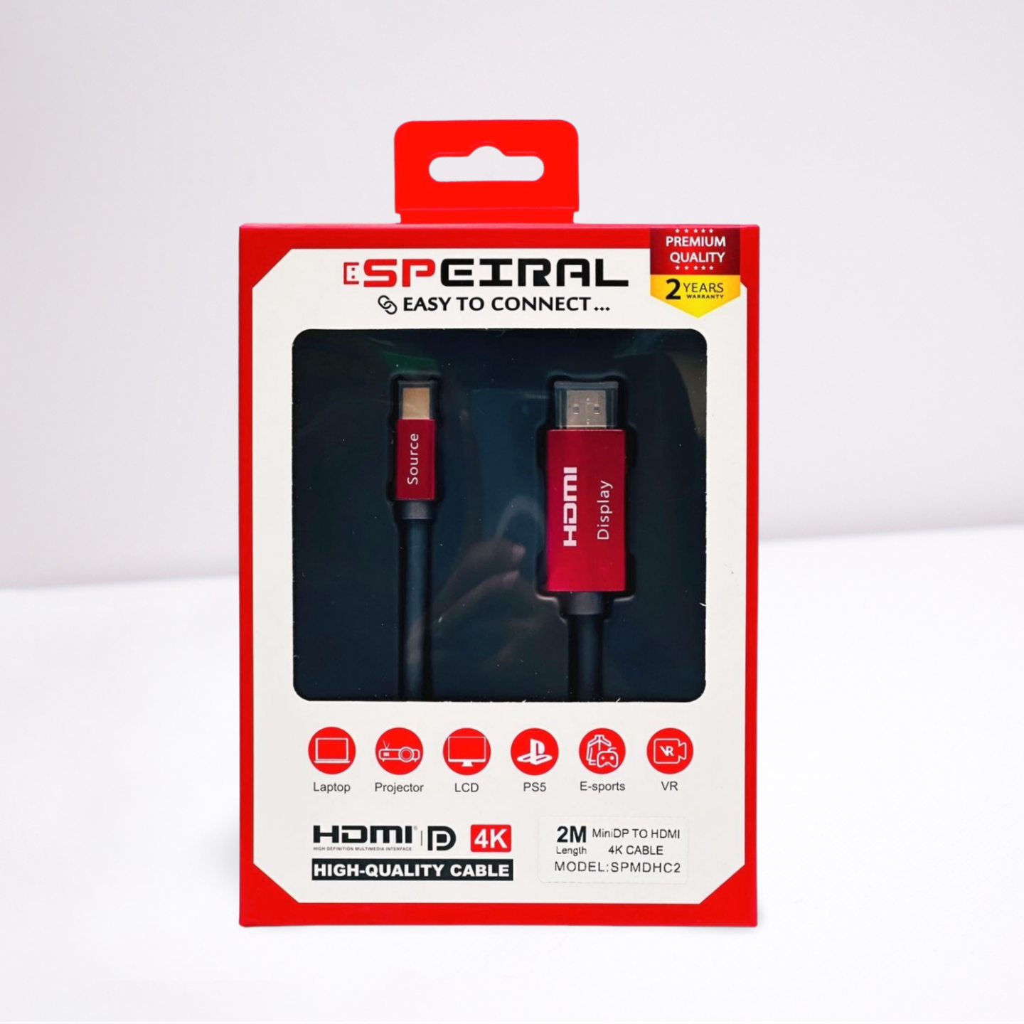 Mini Dp To Hdmi Cable Cable| 4K 60 Hz | Male To Male | Mini Displayport To Hdmi Video Cable Oxygen-Free Copper Cable |Gold- Plated Connector 3 Mini Dp To Hdmi Cable Cable| 4K 60 Hz | Male To Male | Mini Displayport To Hdmi Video Cable Oxygen-Free Copper Cable |Gold- Plated Connector - Image 3